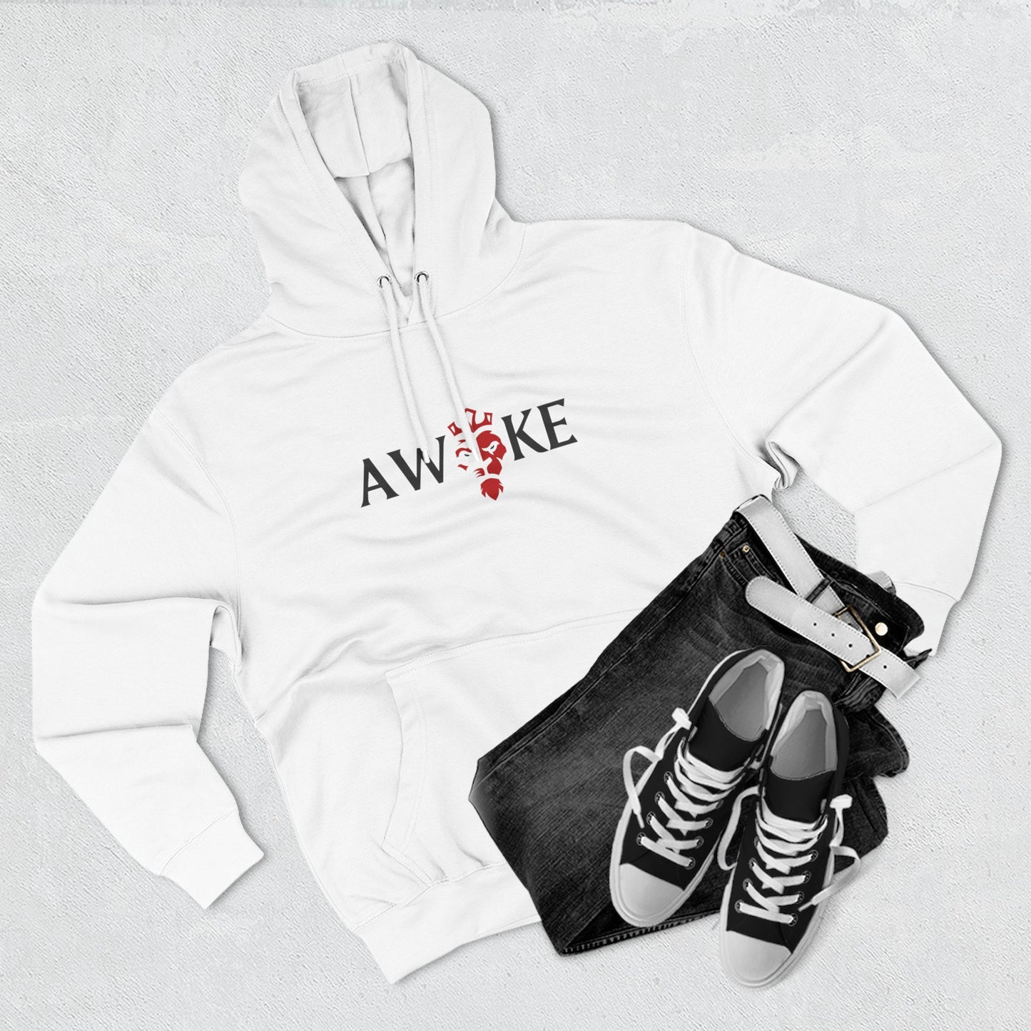 AWOKE Three-Panel Fleece Hoodie - Cozy Uni-Sex Style, Perfect for Chill Days, Gifts for Him/Her, Casual Wear, Oversized Comfort