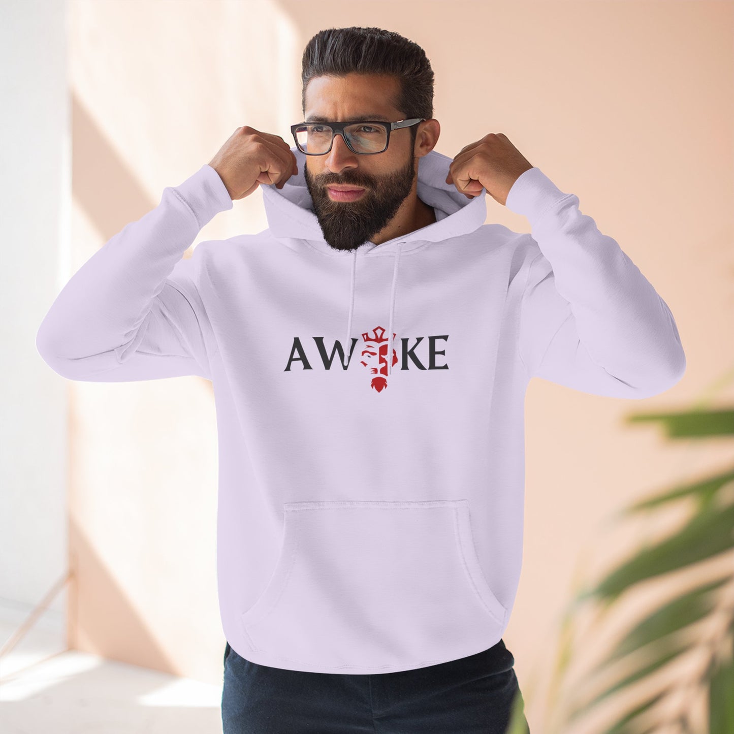 AWOKE Three-Panel Fleece Hoodie - Cozy Uni-Sex Style, Perfect for Chill Days, Gifts for Him/Her, Casual Wear, Oversized Comfort