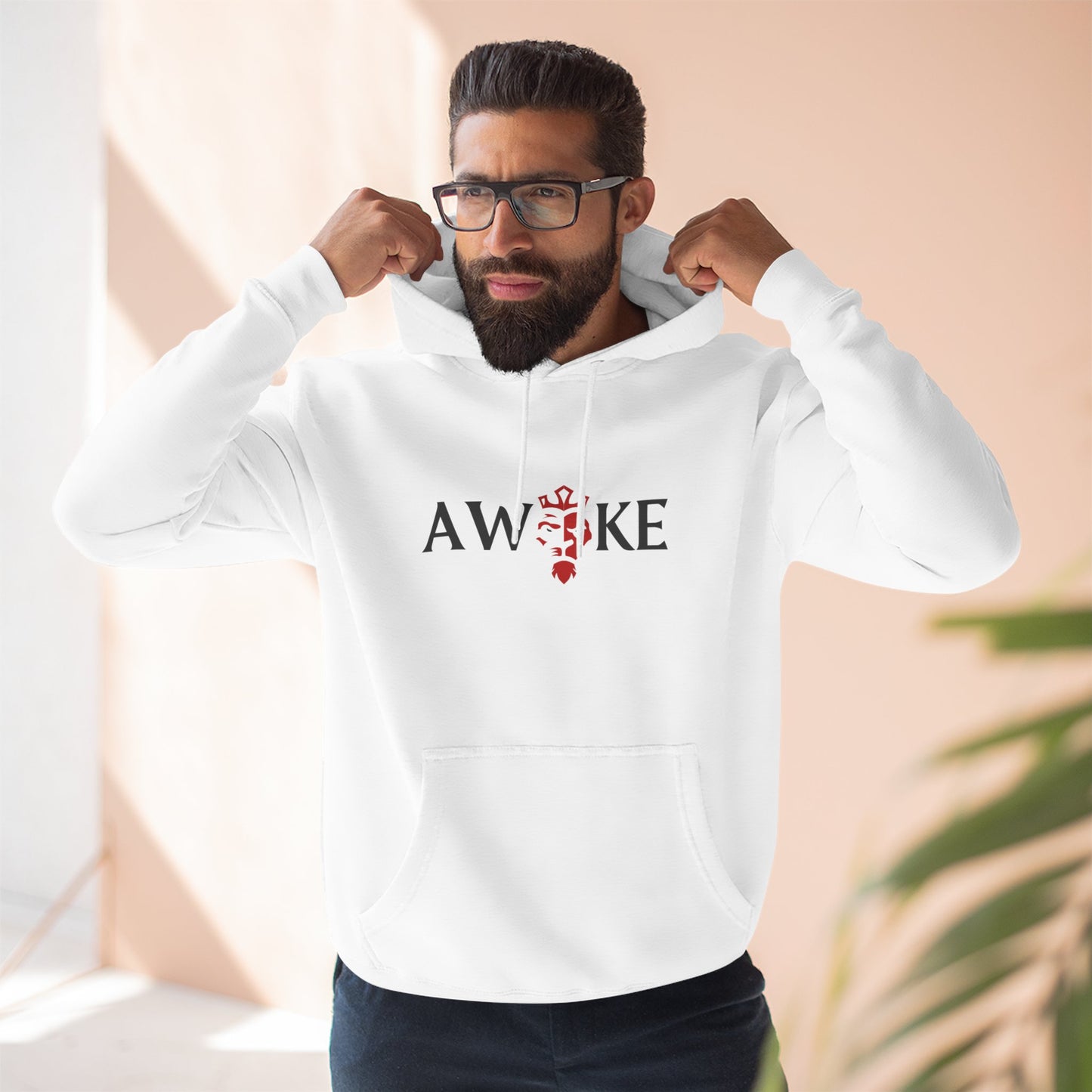 AWOKE Three-Panel Fleece Hoodie - Cozy Uni-Sex Style, Perfect for Chill Days, Gifts for Him/Her, Casual Wear, Oversized Comfort