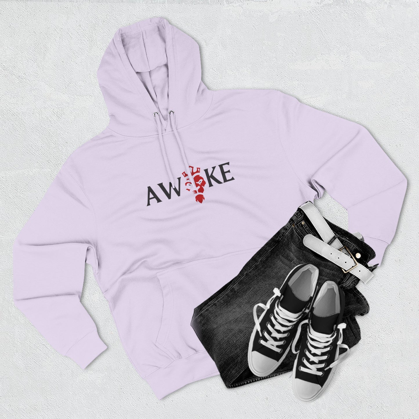 AWOKE Three-Panel Fleece Hoodie - Cozy Uni-Sex Style, Perfect for Chill Days, Gifts for Him/Her, Casual Wear, Oversized Comfort