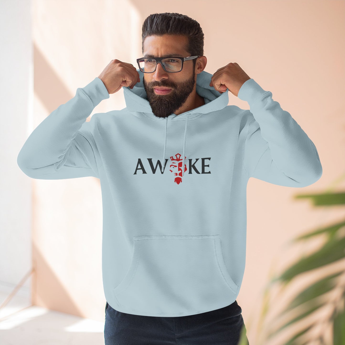 AWOKE Three-Panel Fleece Hoodie - Cozy Uni-Sex Style, Perfect for Chill Days, Gifts for Him/Her, Casual Wear, Oversized Comfort
