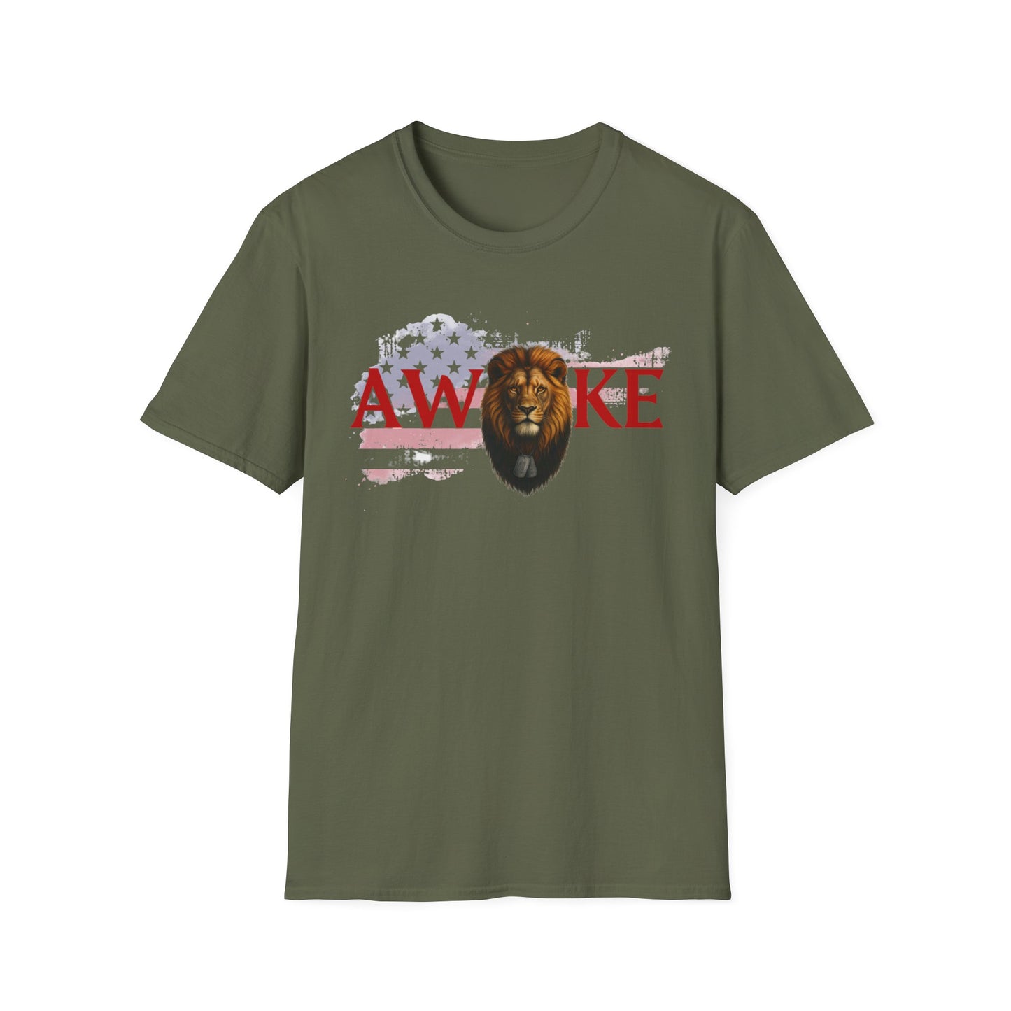 Awake Lion Graphic Unisex T-Shirt, Inspirational Apparel, Casual Wear, Gift for Him/Her, Freedom Tee