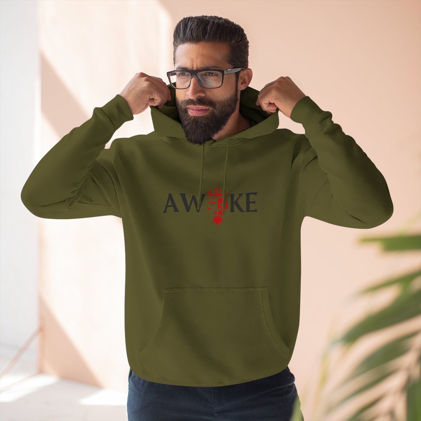 AWOKE Three-Panel Fleece Hoodie - Cozy Uni-Sex Style, Perfect for Chill Days, Gifts for Him/Her, Casual Wear, Oversized Comfort