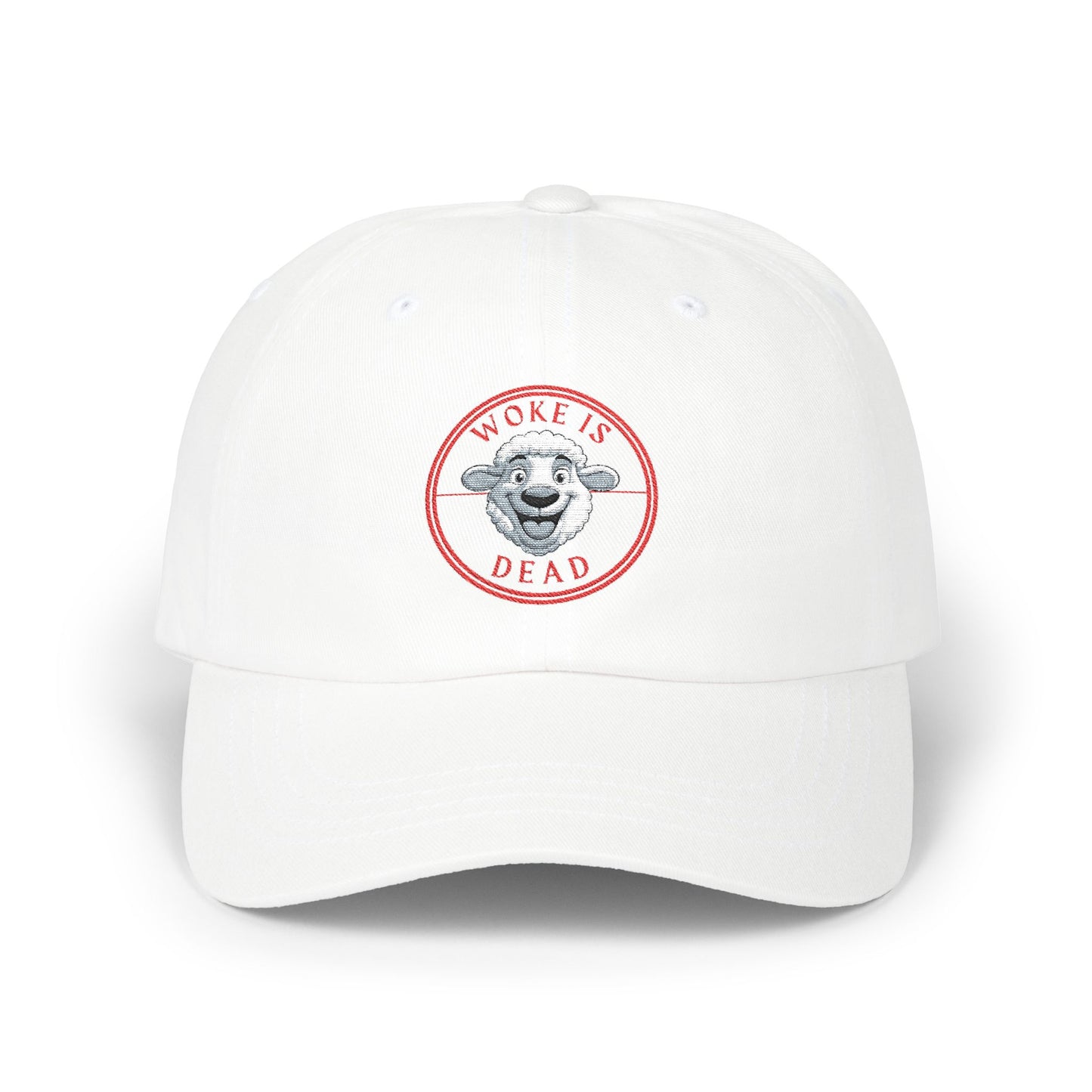 Stylish WOKE IS DEAD Dad Cap, Trendy White Dad Hat, Casual Fashion Accessory, Gift for Fathers Day, Summer Outing Hat