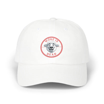 Stylish WOKE IS DEAD Dad Cap, Trendy White Dad Hat, Casual Fashion Accessory, Gift for Fathers Day, Summer Outing Hat