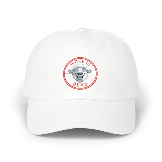 Stylish WOKE IS DEAD Dad Cap, Trendy White Dad Hat, Casual Fashion Accessory, Gift for Fathers Day, Summer Outing Hat