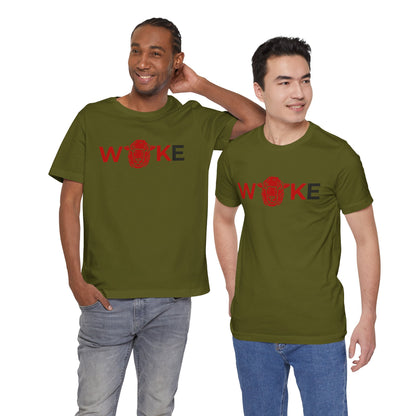 Woke Lion Unisex Tee, Empowerment Shirt, Casual Wear, Gift for Activists, Statement Clothing, Trendy Graphic Tee