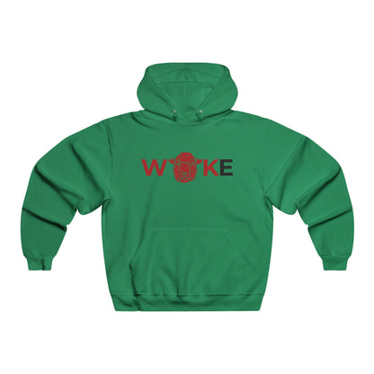 WOKE Men's Hooded Sweatshirt, Cozy Casual Wear, Perfect Gift for Activists, Streetwear Style, Layering Essential, Unisex Hoodie