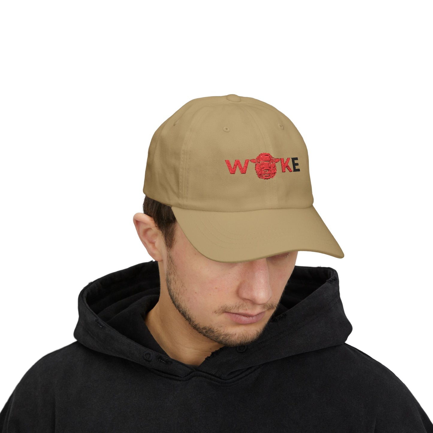 WOKE Classic Dad Cap, Trendy White Baseball Hat, Casual Everyday Wear, Gift for Dads, Fashionable Accessories for Men, Summer Essential