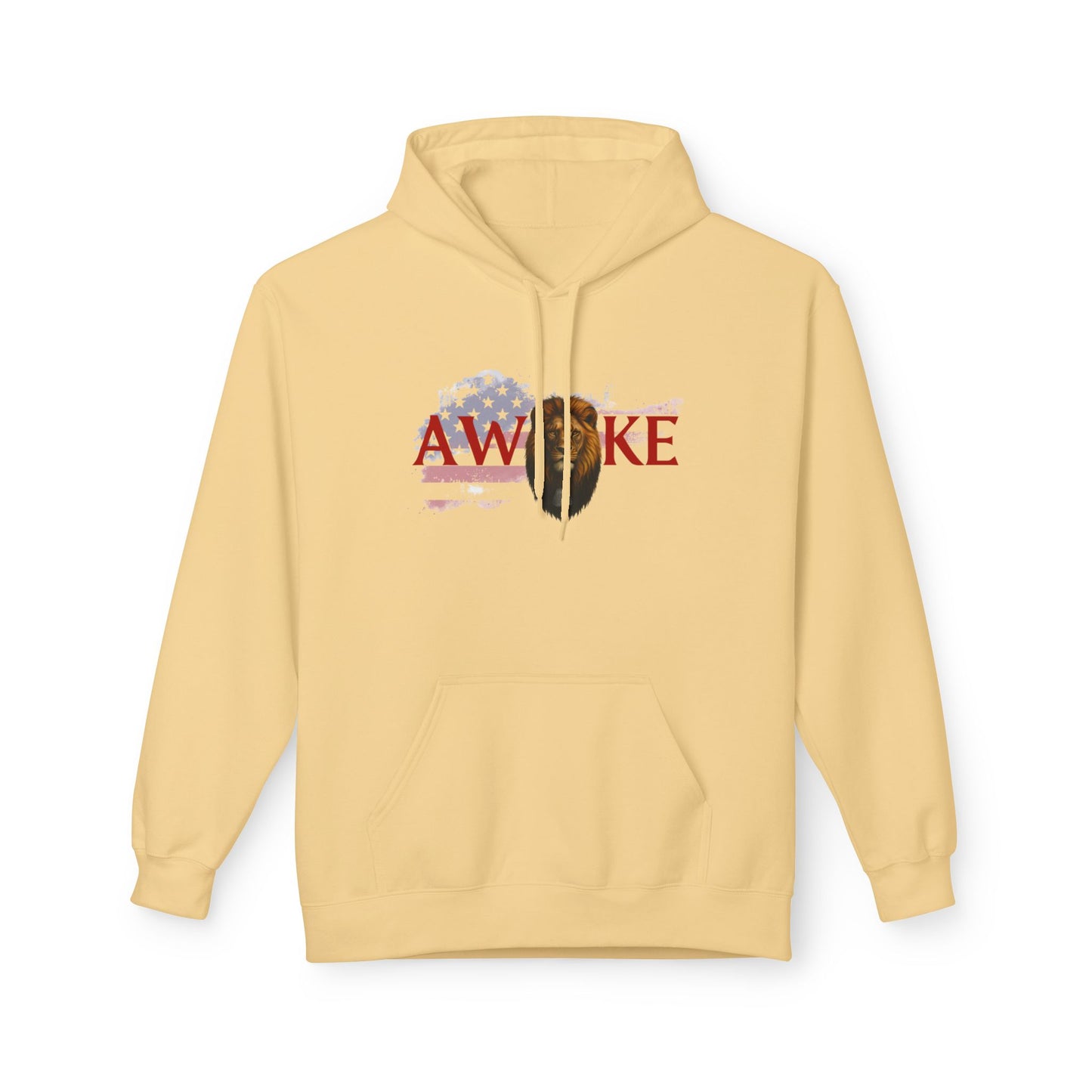 Awake Patriotic Fleece Hoodie | Unisex Cozy Sweatshirt for Independence Day, Gift for Him, Her, Comfort Wear