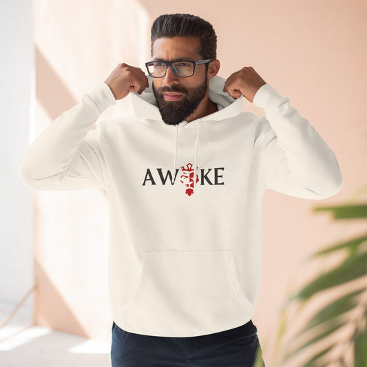 AWOKE Three-Panel Fleece Hoodie - Cozy Uni-Sex Style, Perfect for Chill Days, Gifts for Him/Her, Casual Wear, Oversized Comfort