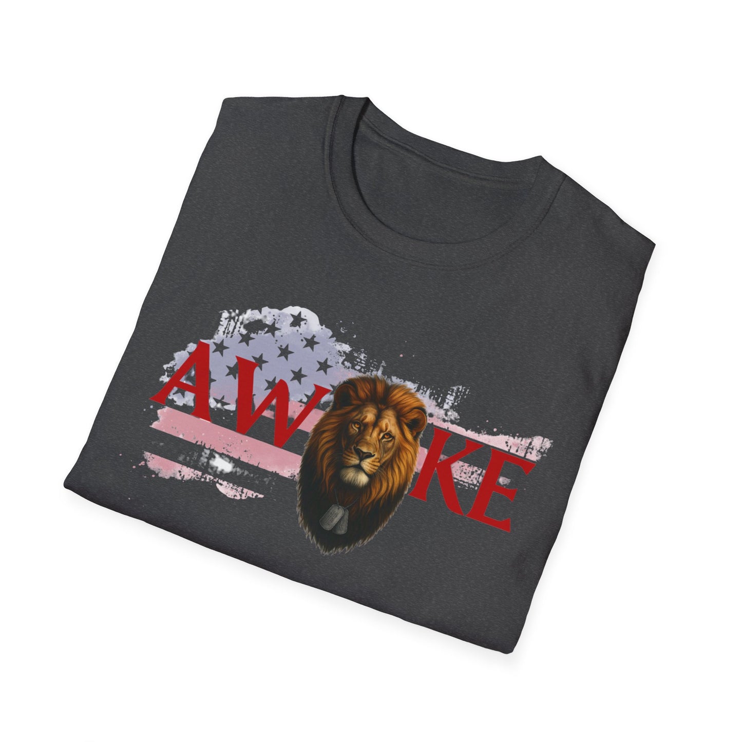 Awake Lion Graphic Unisex T-Shirt, Inspirational Apparel, Casual Wear, Gift for Him/Her, Freedom Tee