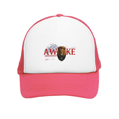 Awake Lion Mesh Cap - Casual Headwear for Outdoor Events, Father's Day Gift, Everyday Wear, Baseball Cap, Stylish Accessories