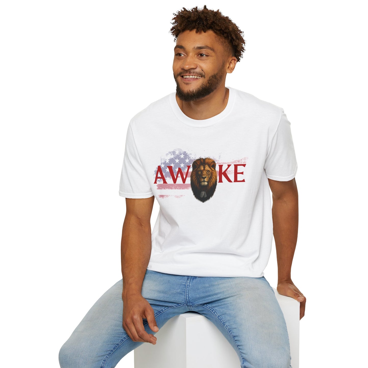 Awake Lion Graphic Unisex T-Shirt, Inspirational Apparel, Casual Wear, Gift for Him/Her, Freedom Tee