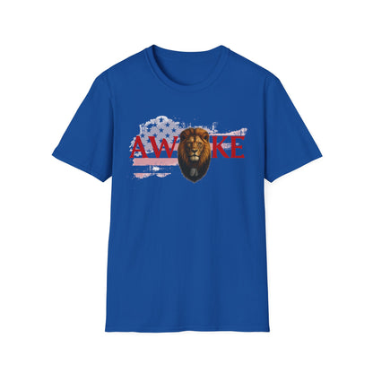 Awake Lion Graphic Unisex T-Shirt, Inspirational Apparel, Casual Wear, Gift for Him/Her, Freedom Tee