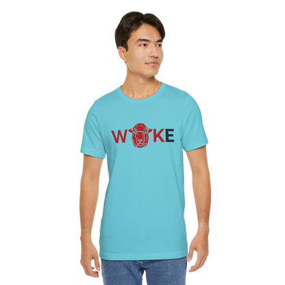 Woke Lion Unisex Tee, Empowerment Shirt, Casual Wear, Gift for Activists, Statement Clothing, Trendy Graphic Tee
