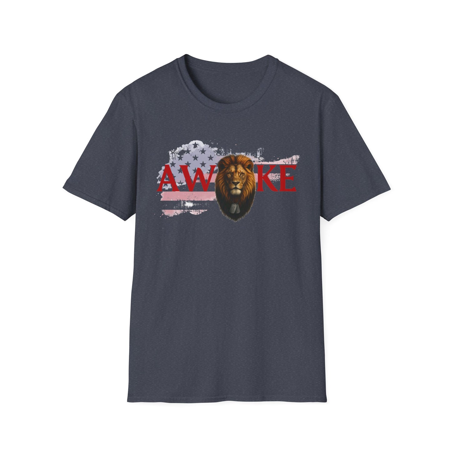 Awake Lion Graphic Unisex T-Shirt, Inspirational Apparel, Casual Wear, Gift for Him/Her, Freedom Tee