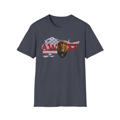 Awake Lion Graphic Unisex T-Shirt, Inspirational Apparel, Casual Wear, Gift for Him/Her, Freedom Tee