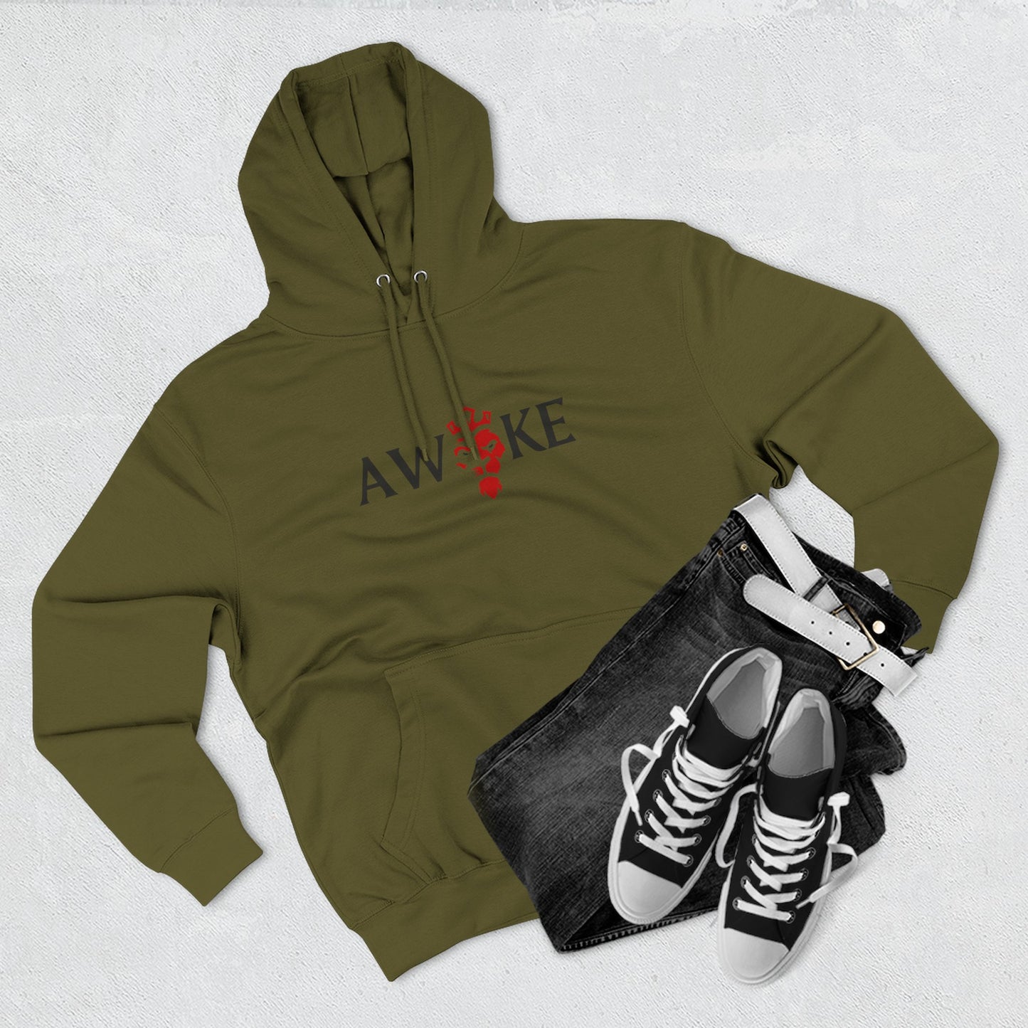 AWOKE Three-Panel Fleece Hoodie - Cozy Uni-Sex Style, Perfect for Chill Days, Gifts for Him/Her, Casual Wear, Oversized Comfort
