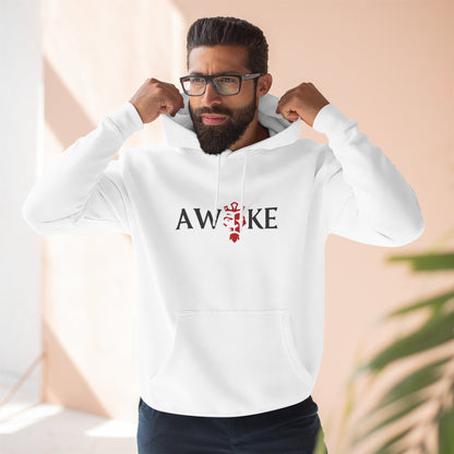 AWOKE Three-Panel Fleece Hoodie - Cozy Uni-Sex Style, Perfect for Chill Days, Gifts for Him/Her, Casual Wear, Oversized Comfort