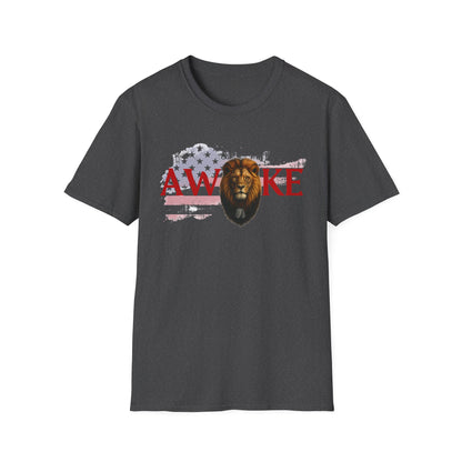 Awake Lion Graphic Unisex T-Shirt, Inspirational Apparel, Casual Wear, Gift for Him/Her, Freedom Tee