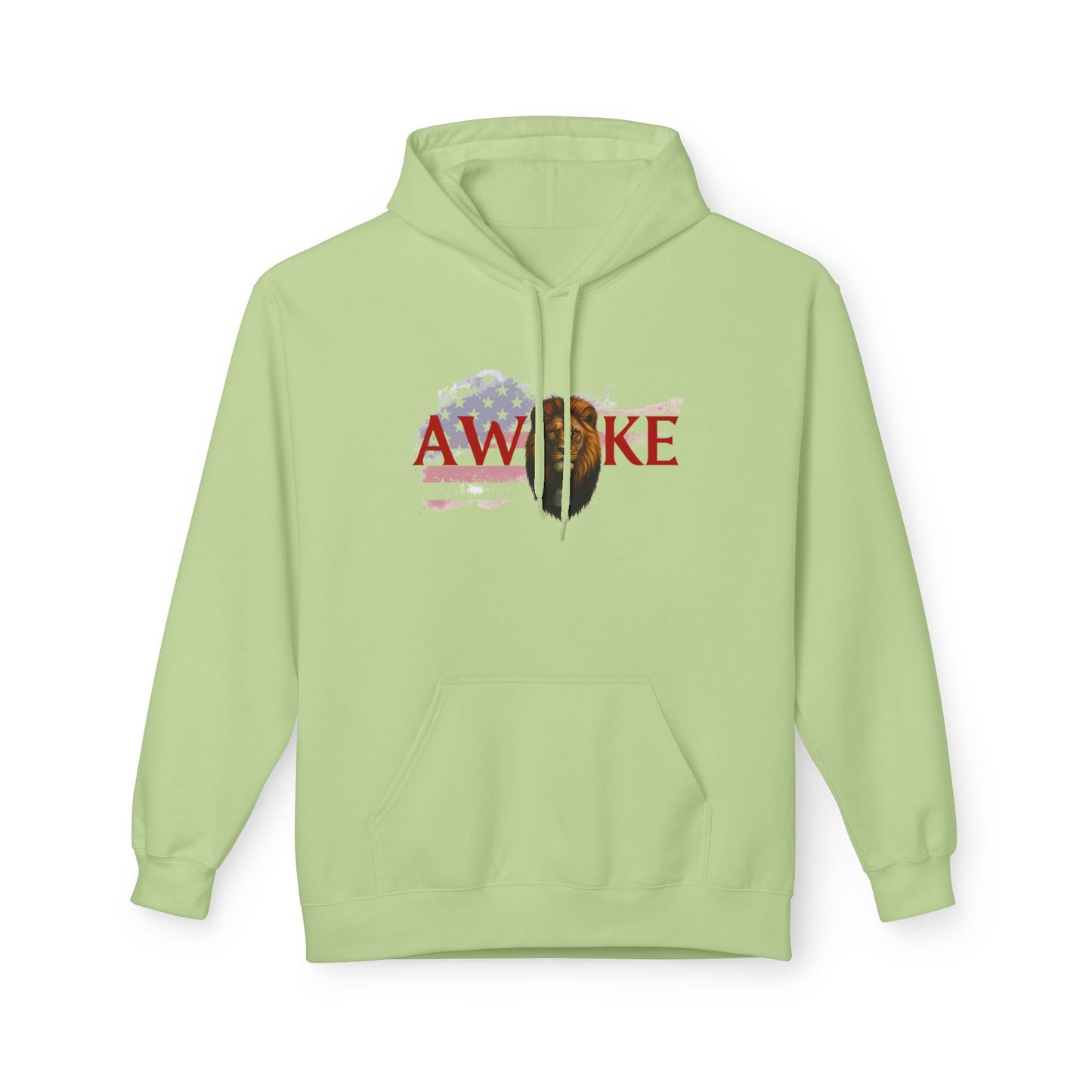 Awake Patriotic Fleece Hoodie | Unisex Cozy Sweatshirt for Independence Day, Gift for Him, Her, Comfort Wear