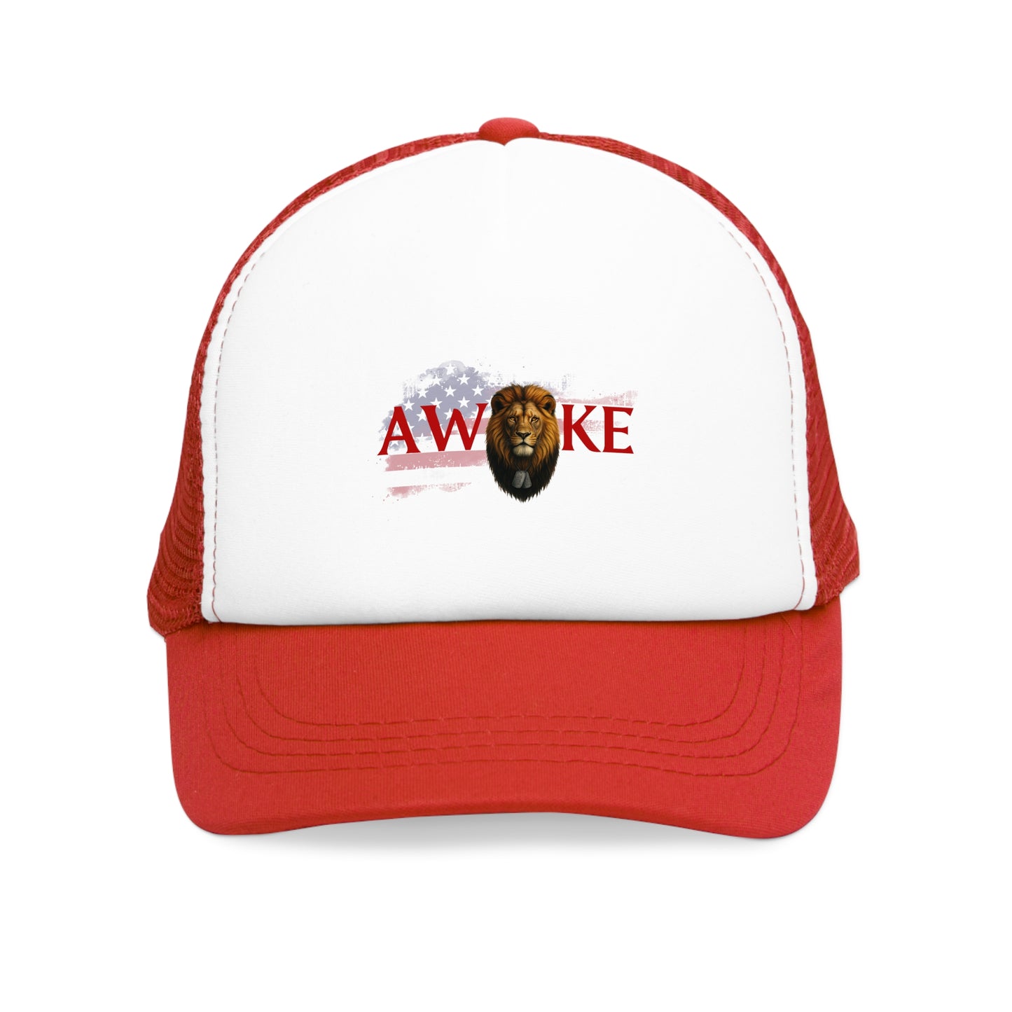 Awake Lion Mesh Cap - Casual Headwear for Outdoor Events, Father's Day Gift, Everyday Wear, Baseball Cap, Stylish Accessories