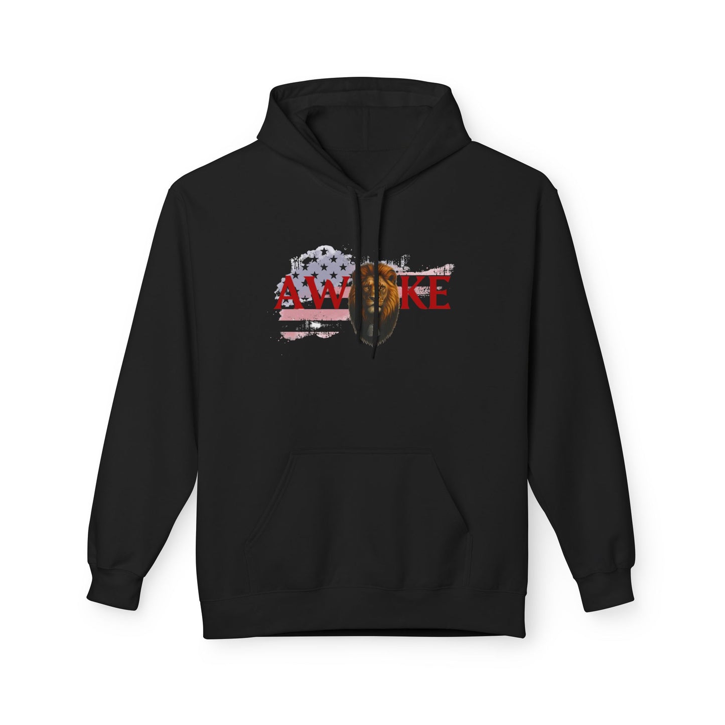 Awake Patriotic Fleece Hoodie | Unisex Cozy Sweatshirt for Independence Day, Gift for Him, Her, Comfort Wear