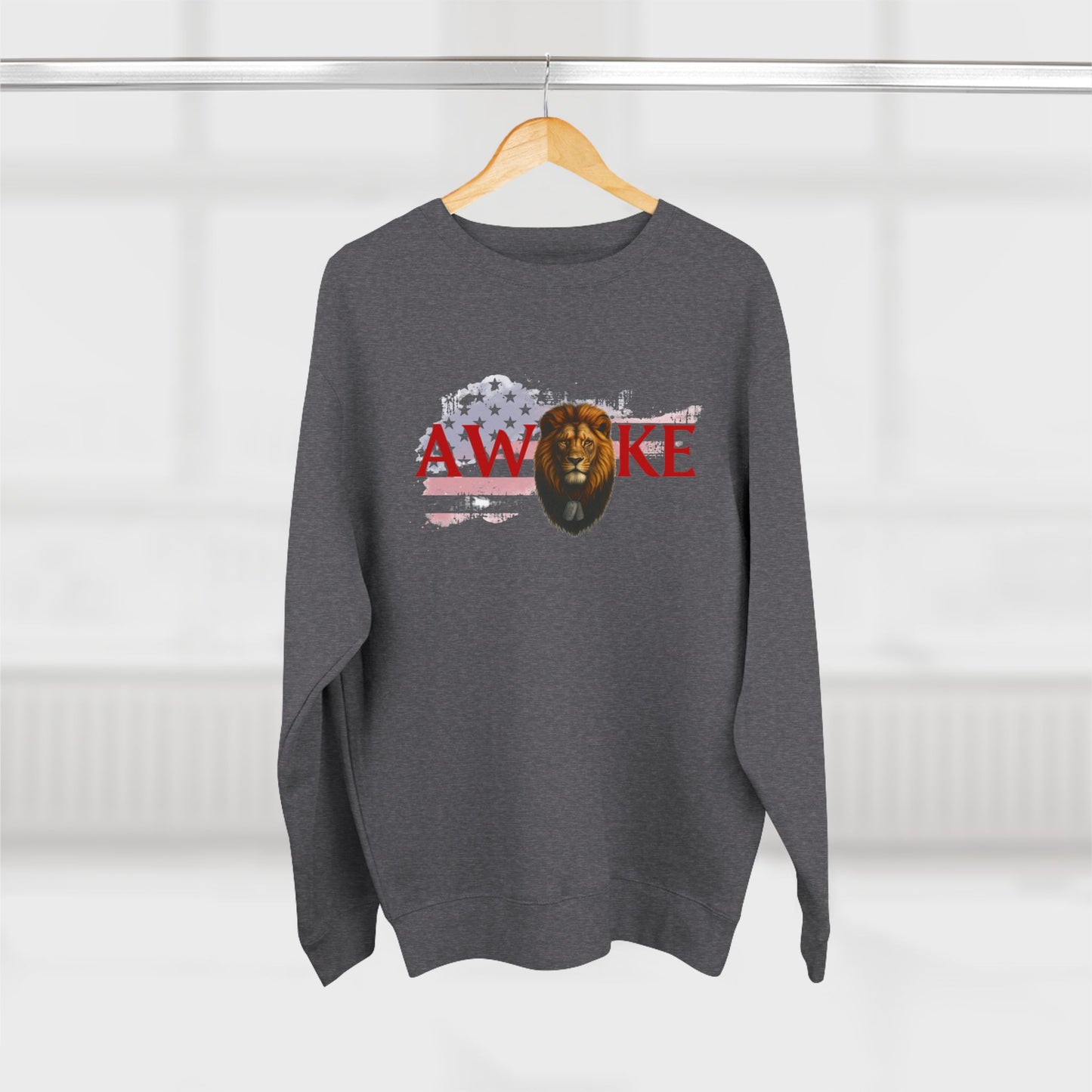 Awake Lion Unisex Crewneck Sweatshirt | Cozy Fashion, Gift for Him/Her, Casual Wear, Animal Lover Gift