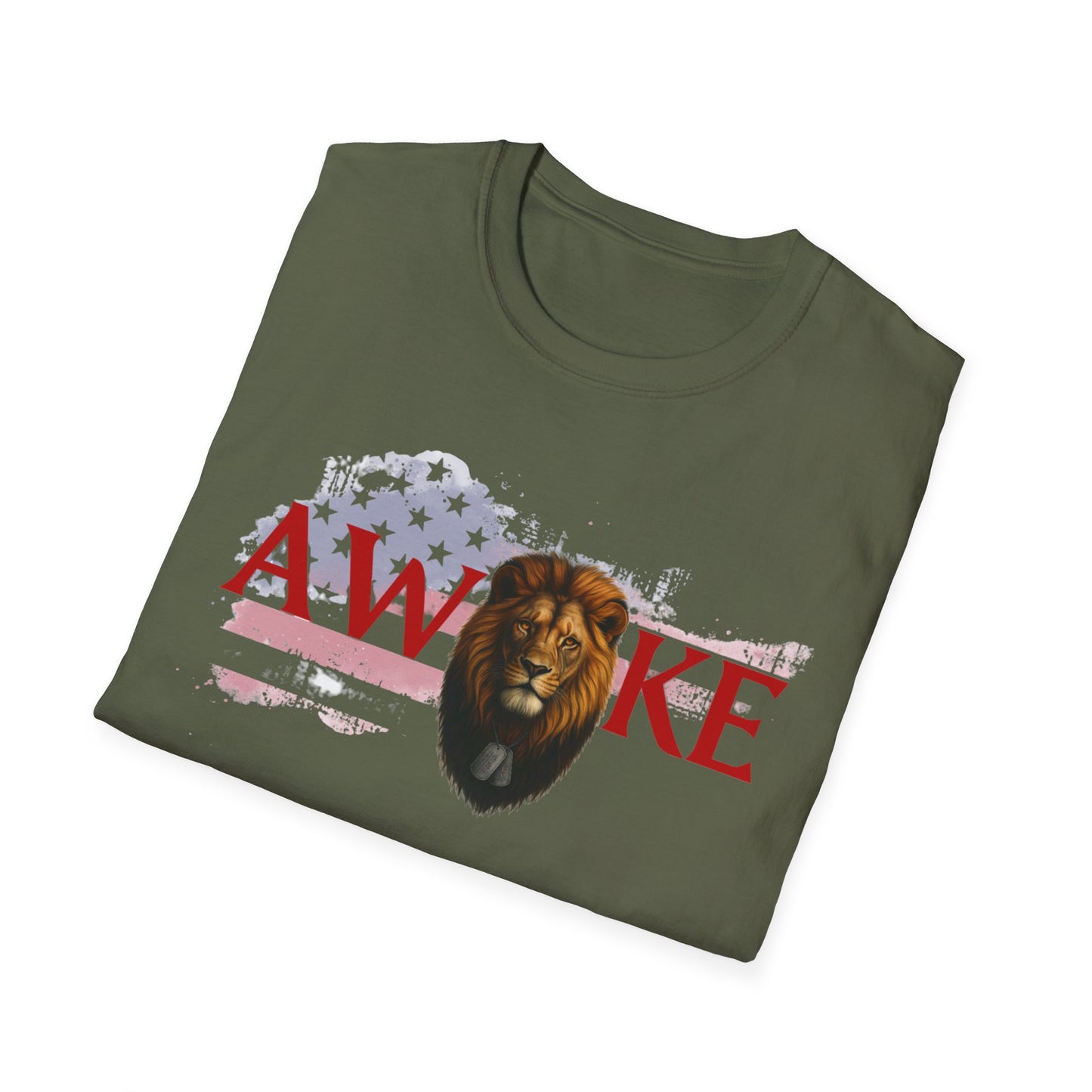 Awake Lion Graphic Unisex T-Shirt, Inspirational Apparel, Casual Wear, Gift for Him/Her, Freedom Tee