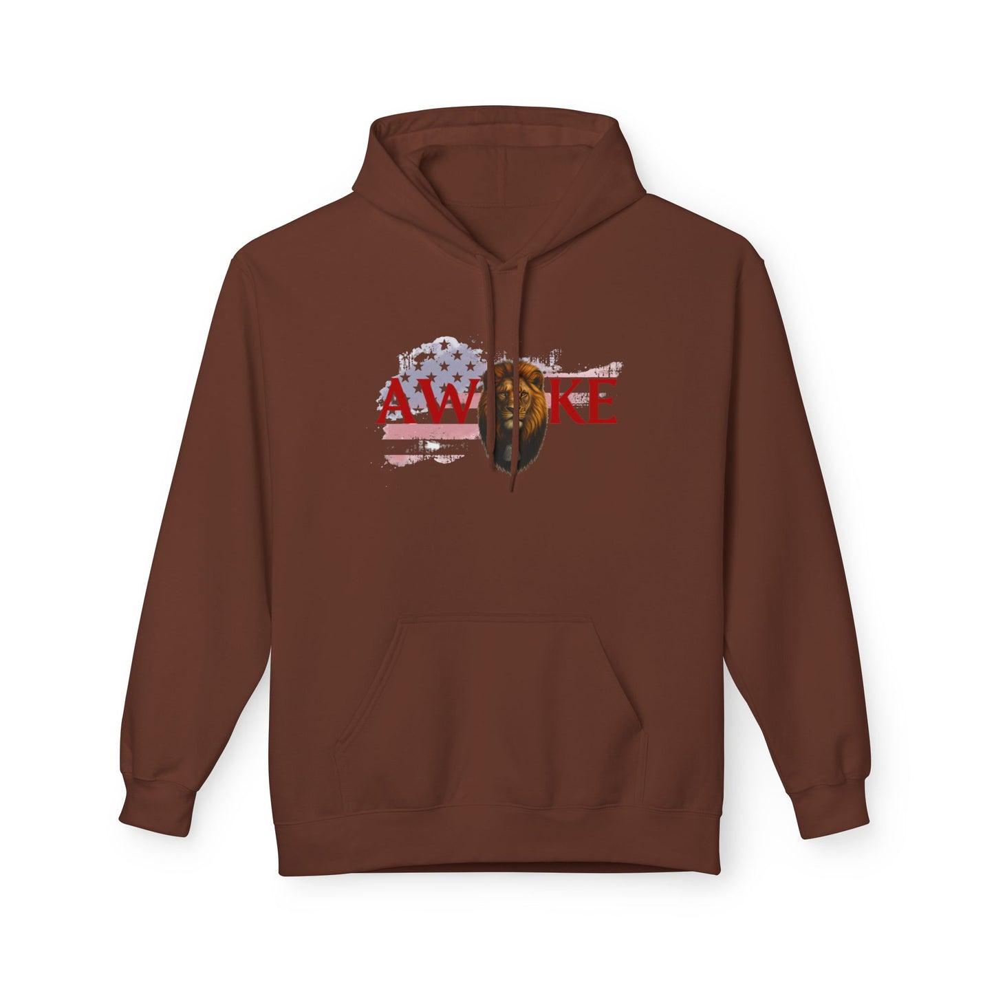 Awake Patriotic Fleece Hoodie | Unisex Cozy Sweatshirt for Independence Day, Gift for Him, Her, Comfort Wear