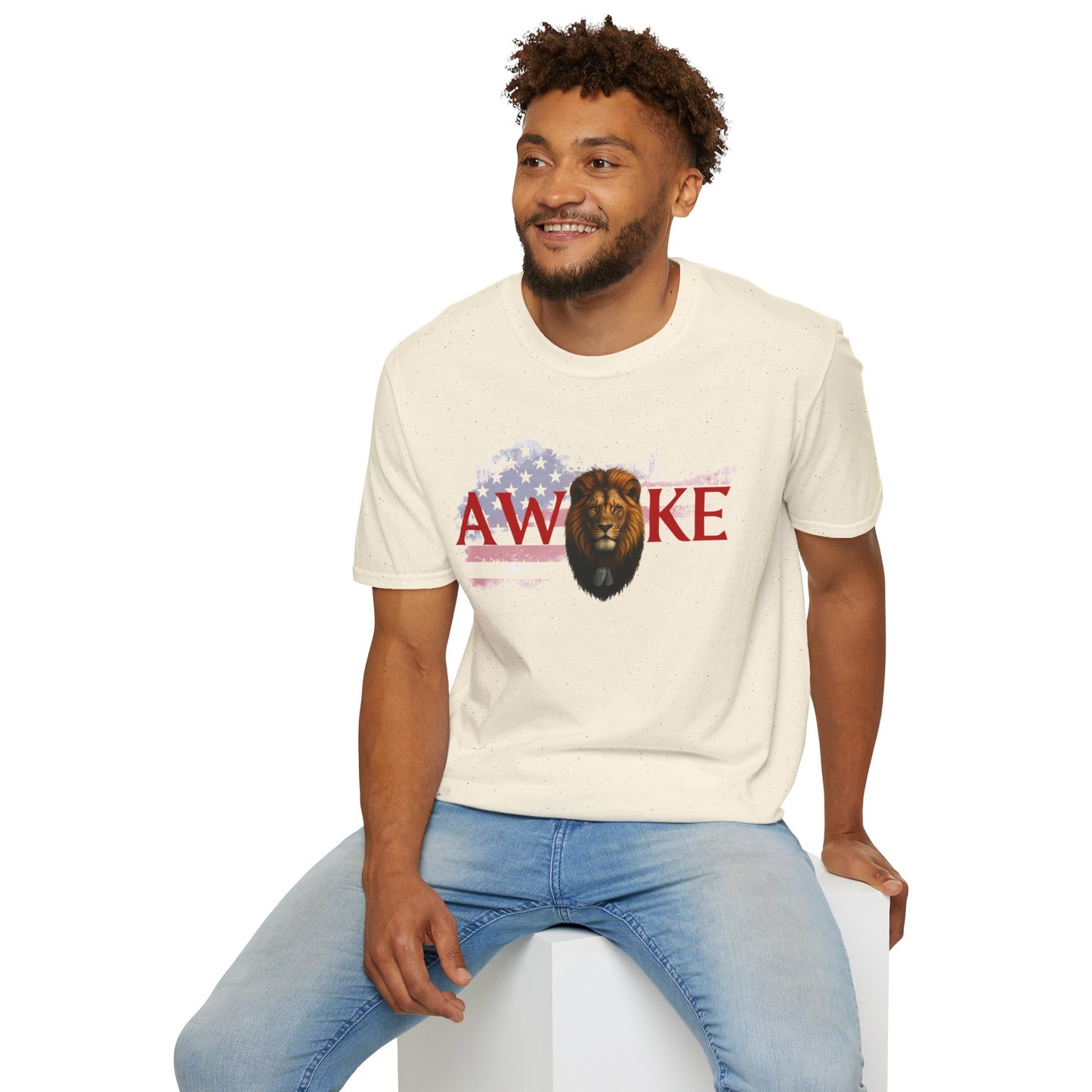 Awake Lion Graphic Unisex T-Shirt, Inspirational Apparel, Casual Wear, Gift for Him/Her, Freedom Tee
