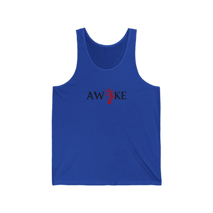 Awoke Unisex Jersey Tank - Casual Summer Style, Perfect for Festivals, Relaxed Wear, Gift for Dreamers, Motivational Apparel