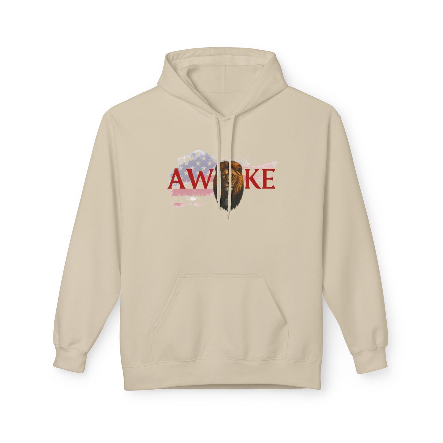 Awake Patriotic Fleece Hoodie | Unisex Cozy Sweatshirt for Independence Day, Gift for Him, Her, Comfort Wear