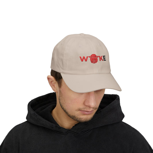 WOKE Classic Dad Cap, Trendy White Baseball Hat, Casual Everyday Wear, Gift for Dads, Fashionable Accessories for Men, Summer Essential
