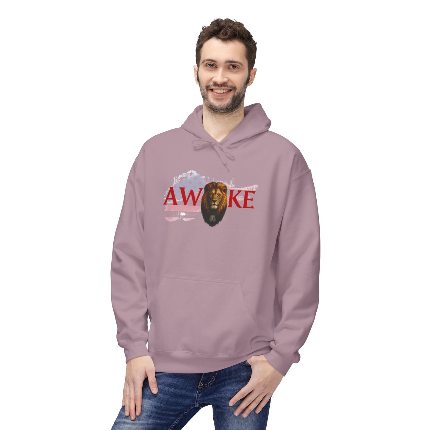 Awake Patriotic Fleece Hoodie | Unisex Cozy Sweatshirt for Independence Day, Gift for Him, Her, Comfort Wear