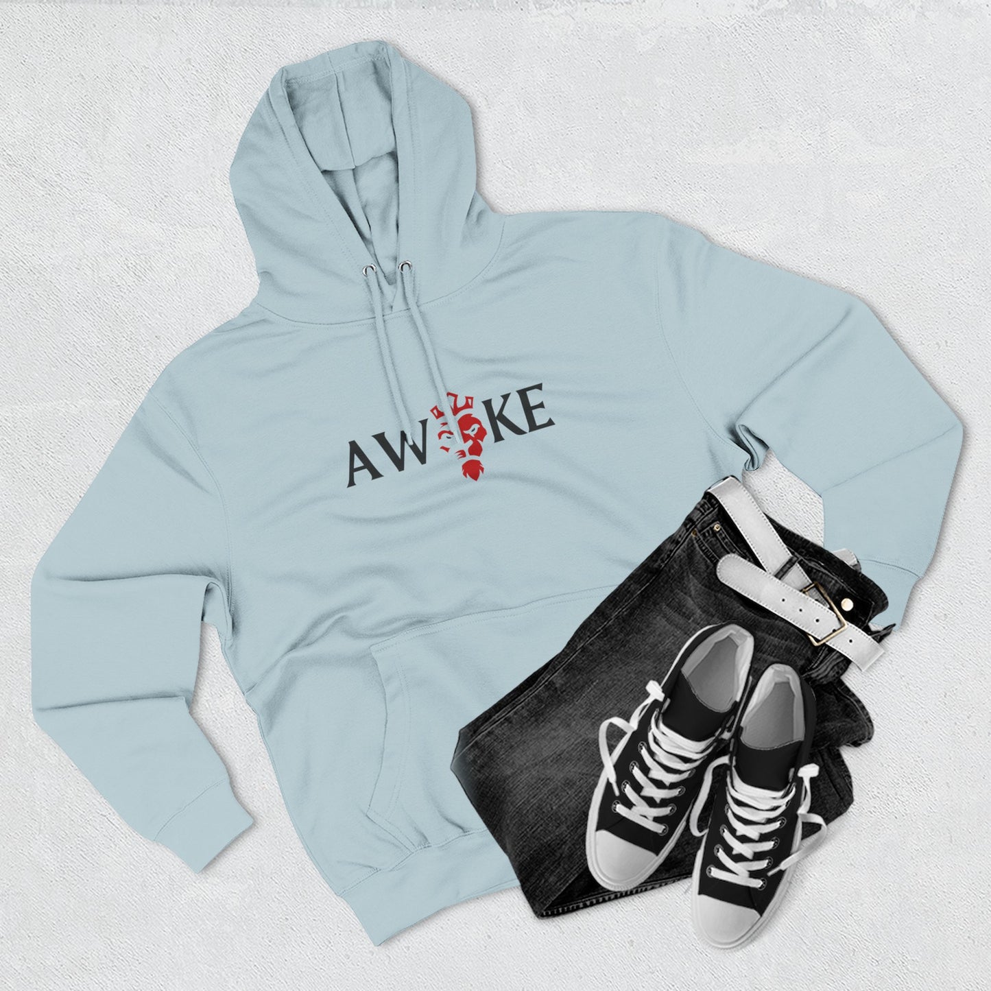AWOKE Three-Panel Fleece Hoodie - Cozy Uni-Sex Style, Perfect for Chill Days, Gifts for Him/Her, Casual Wear, Oversized Comfort