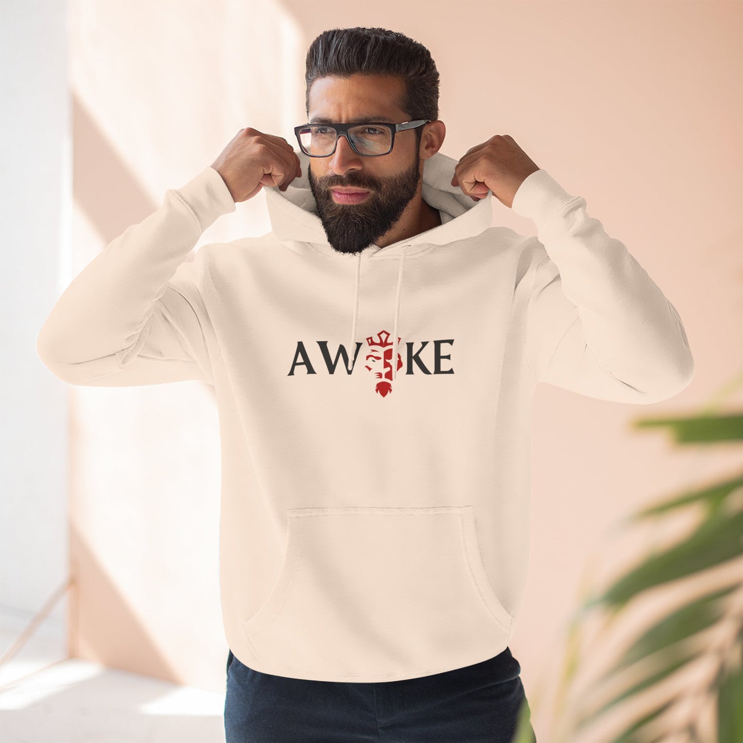 AWOKE Three-Panel Fleece Hoodie - Cozy Uni-Sex Style, Perfect for Chill Days, Gifts for Him/Her, Casual Wear, Oversized Comfort