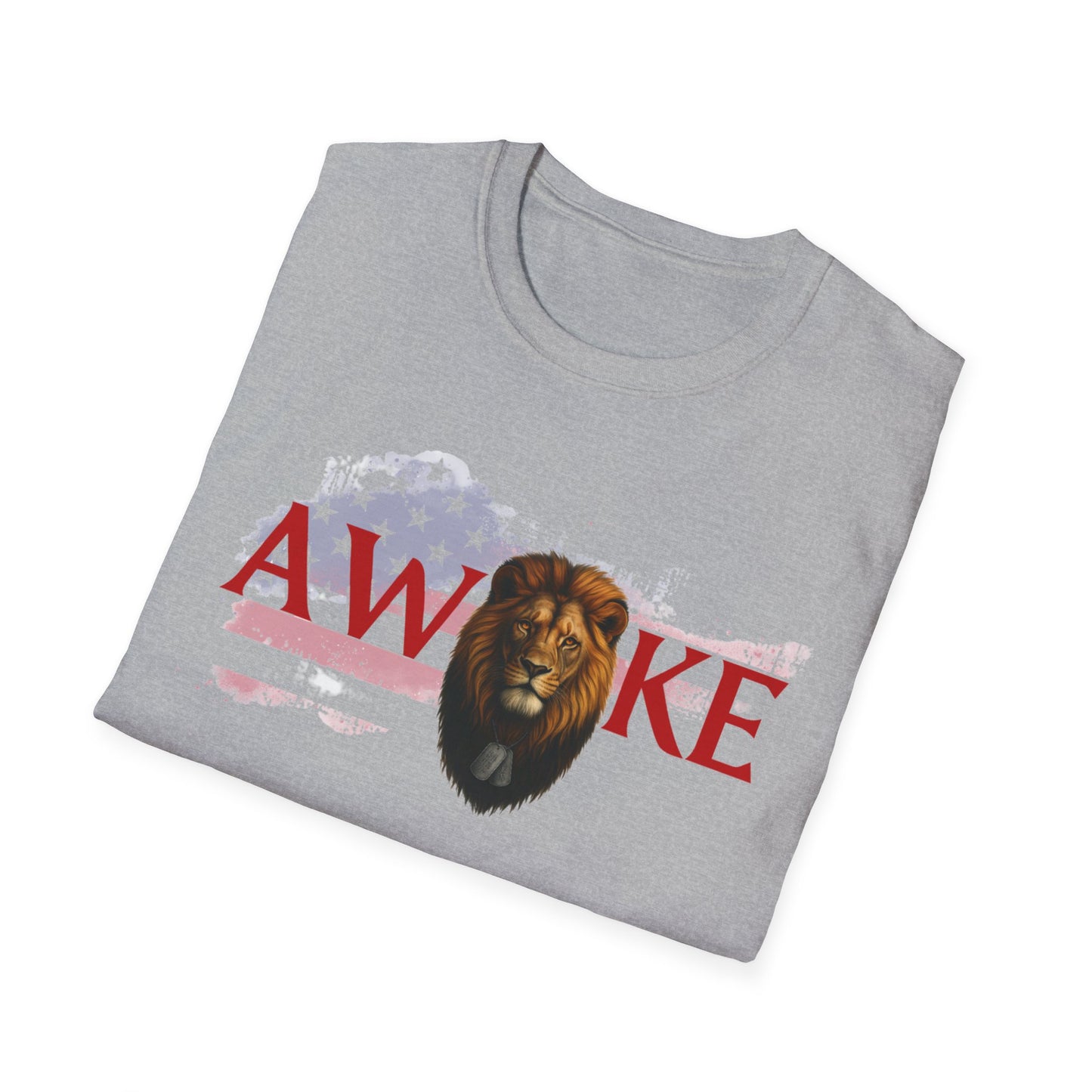 Awake Lion Graphic Unisex T-Shirt, Inspirational Apparel, Casual Wear, Gift for Him/Her, Freedom Tee