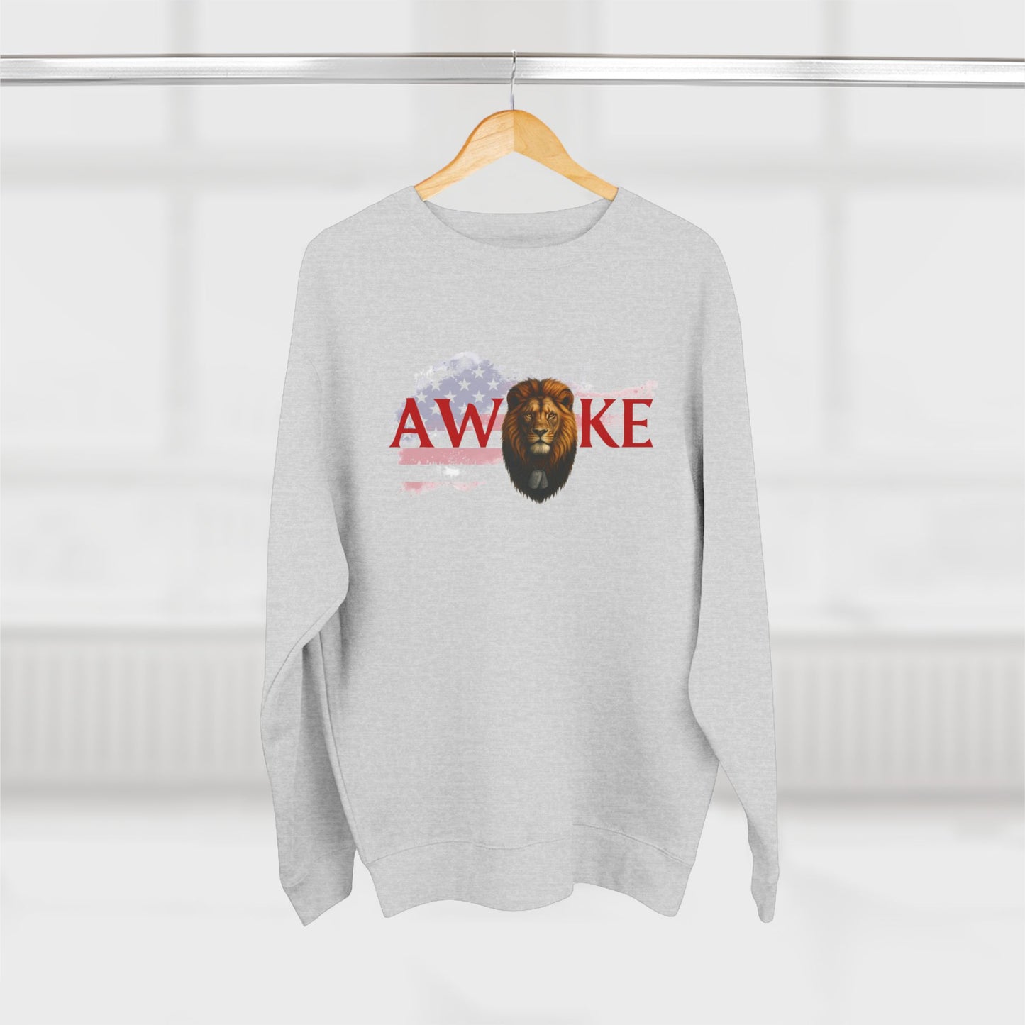 Awake Lion Unisex Crewneck Sweatshirt | Cozy Fashion, Gift for Him/Her, Casual Wear, Animal Lover Gift