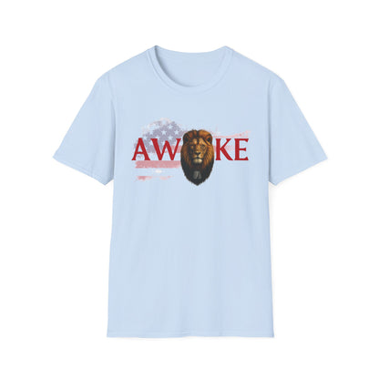 Awake Lion Graphic Unisex T-Shirt, Inspirational Apparel, Casual Wear, Gift for Him/Her, Freedom Tee