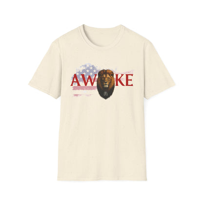 Awake Lion Graphic Unisex T-Shirt, Inspirational Apparel, Casual Wear, Gift for Him/Her, Freedom Tee