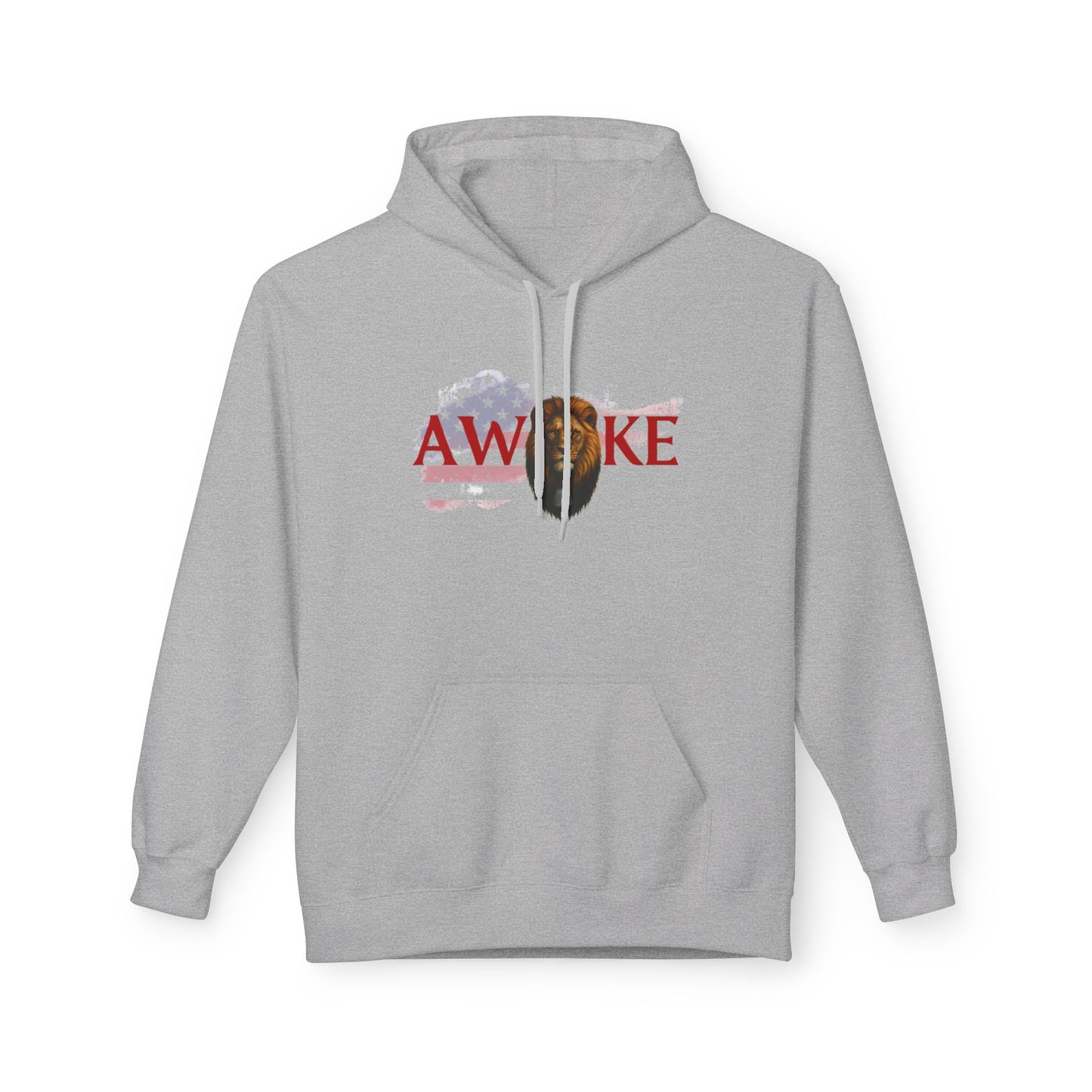 Awake Patriotic Fleece Hoodie | Unisex Cozy Sweatshirt for Independence Day, Gift for Him, Her, Comfort Wear