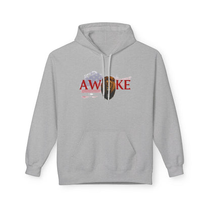 Awake Patriotic Fleece Hoodie | Unisex Cozy Sweatshirt for Independence Day, Gift for Him, Her, Comfort Wear