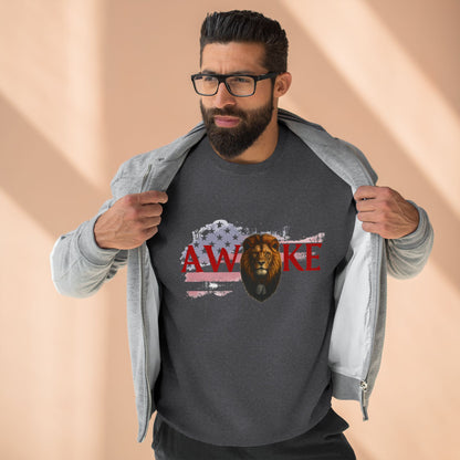 Awake Lion Unisex Crewneck Sweatshirt | Cozy Fashion, Gift for Him/Her, Casual Wear, Animal Lover Gift