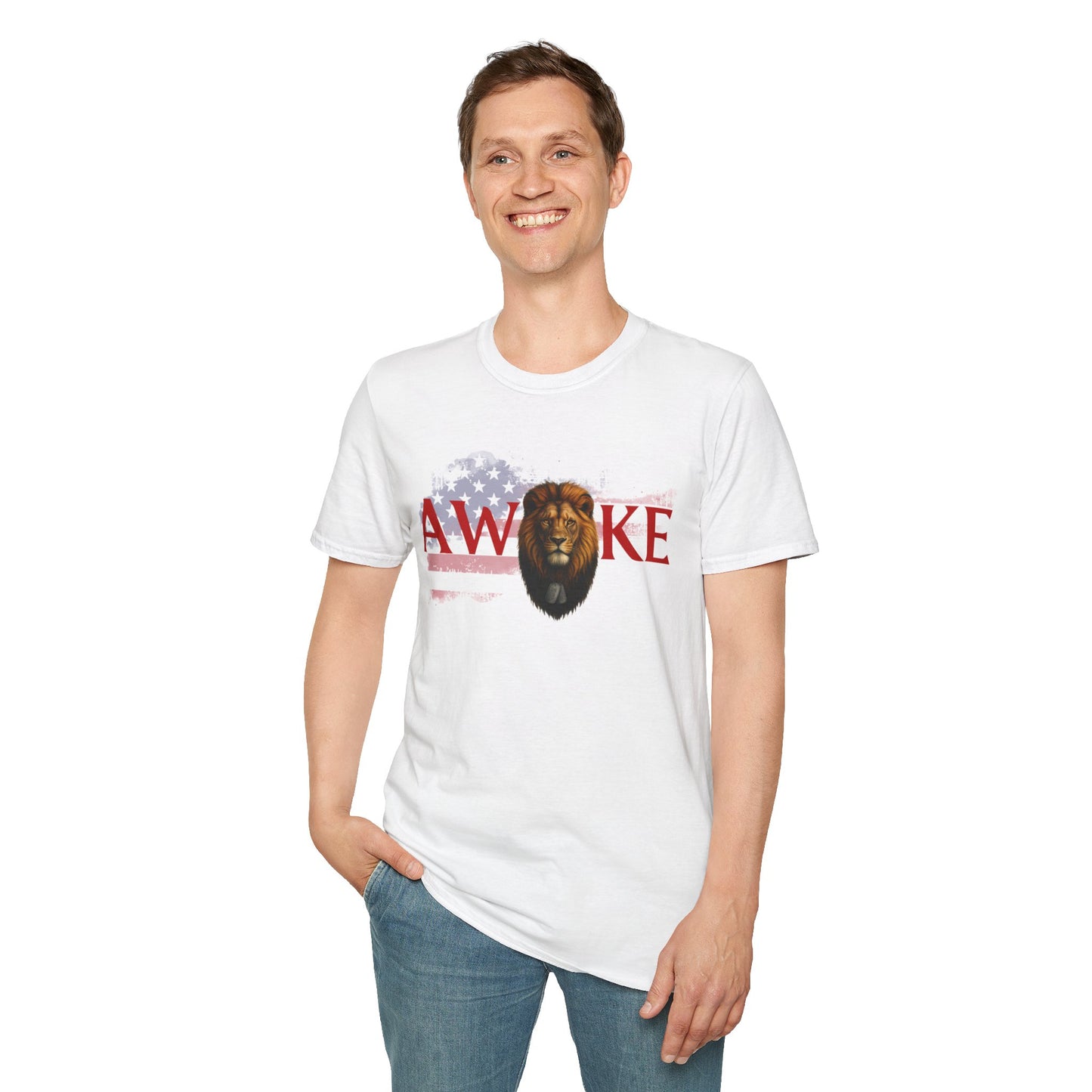 Awake Lion Graphic Unisex T-Shirt, Inspirational Apparel, Casual Wear, Gift for Him/Her, Freedom Tee