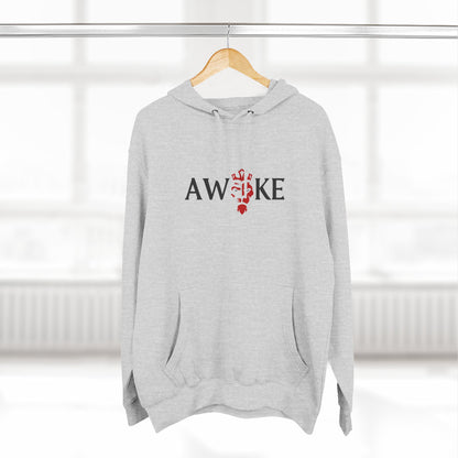 AWOKE Three-Panel Fleece Hoodie - Cozy Uni-Sex Style, Perfect for Chill Days, Gifts for Him/Her, Casual Wear, Oversized Comfort