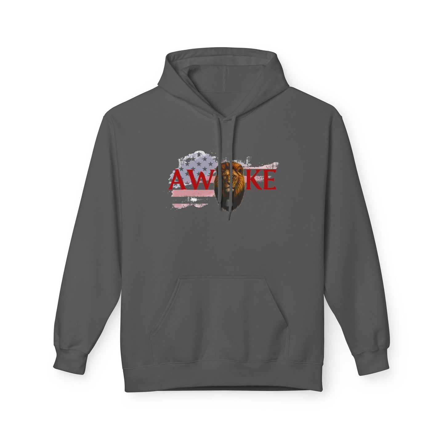 Awake Patriotic Fleece Hoodie | Unisex Cozy Sweatshirt for Independence Day, Gift for Him, Her, Comfort Wear