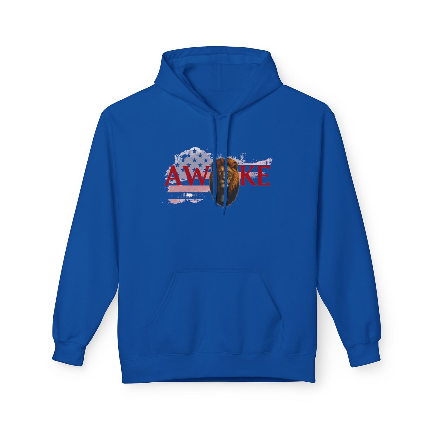 Awake Patriotic Fleece Hoodie | Unisex Cozy Sweatshirt for Independence Day, Gift for Him, Her, Comfort Wear