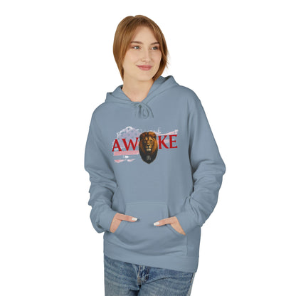 Awake Patriotic Fleece Hoodie | Unisex Cozy Sweatshirt for Independence Day, Gift for Him, Her, Comfort Wear